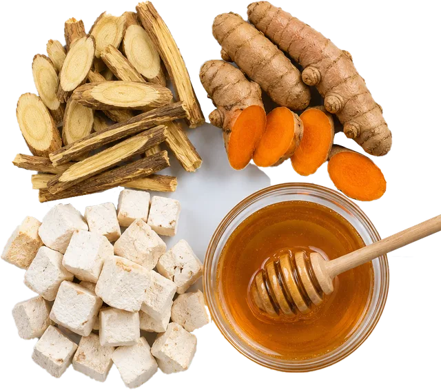 Cam thảo, Nghệ, Mật ong, Bạch linh